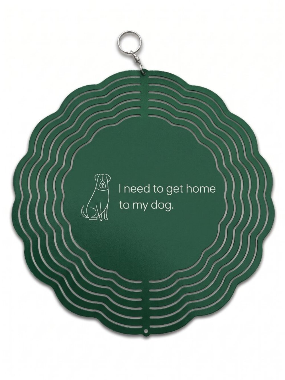 10" I Need to Get Home to My Dog Kinetic Wind Spinner - GreenMetal Hanging Decor